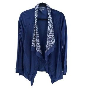 Women's Pendleton Blue Waterfall Open Front Cardigan Sweater Size S